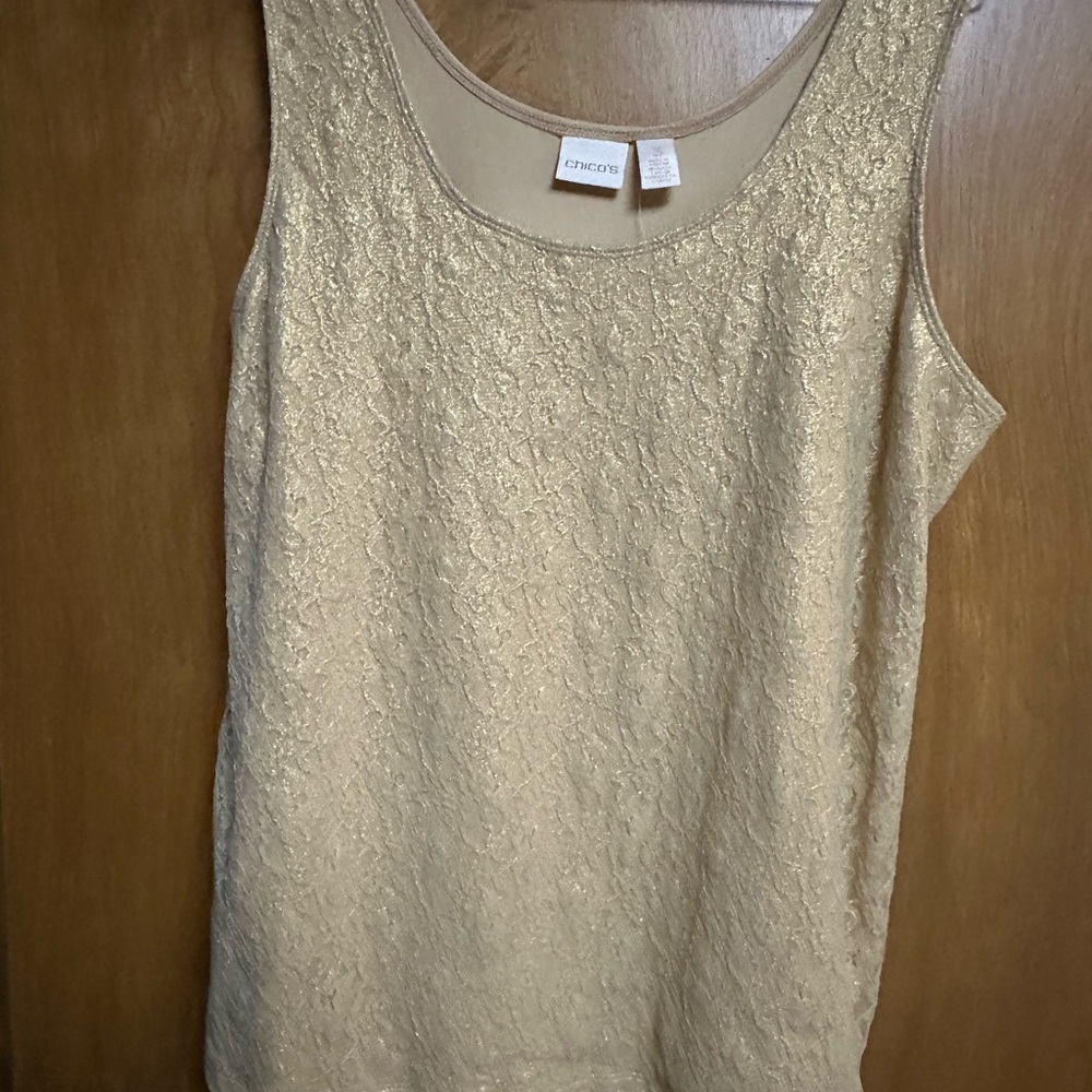 Chico's elegant gold sleeveless top NWT